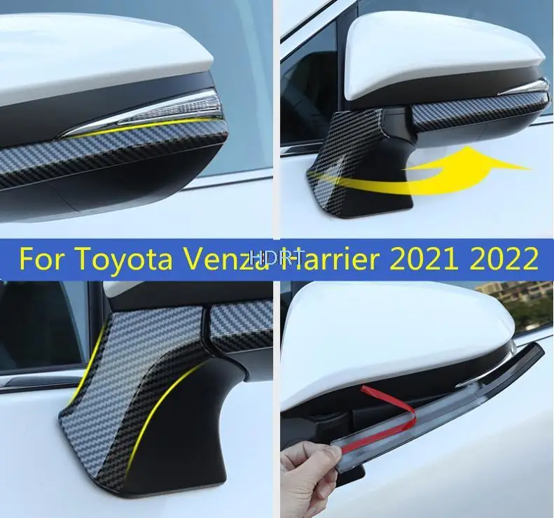 

Rearview Mirror Rubbing Strip/Cap Protective Cover Trim ABS chrome/Carbon fibre Exterior For Toyota Venza Harrier 2021 2022