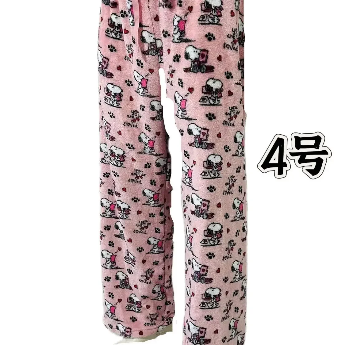 2024 Peanuts Snoopy Pajamas Halloween Flannel Fashion Trouserswomen Kawaii Woolen Anime Cartoon Casual Home Pants Autumn