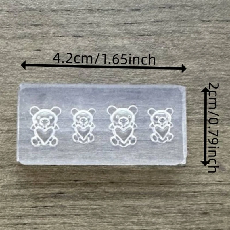 5Pcs3D Silicone DIY Nail Pressing Mold Reusable Kawaii Bear Sweet Cake Cute Pig Lucky Cat Nail Art Nail Beauty Charm