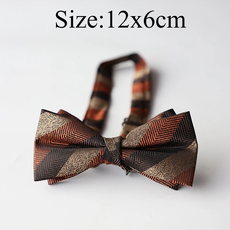 Vintage Korean‑Style Striped Pattern Bow Tie,Elegant Stylish Gentleman Suit Accessory,Perfect For Multiple Formal Occasions Gift