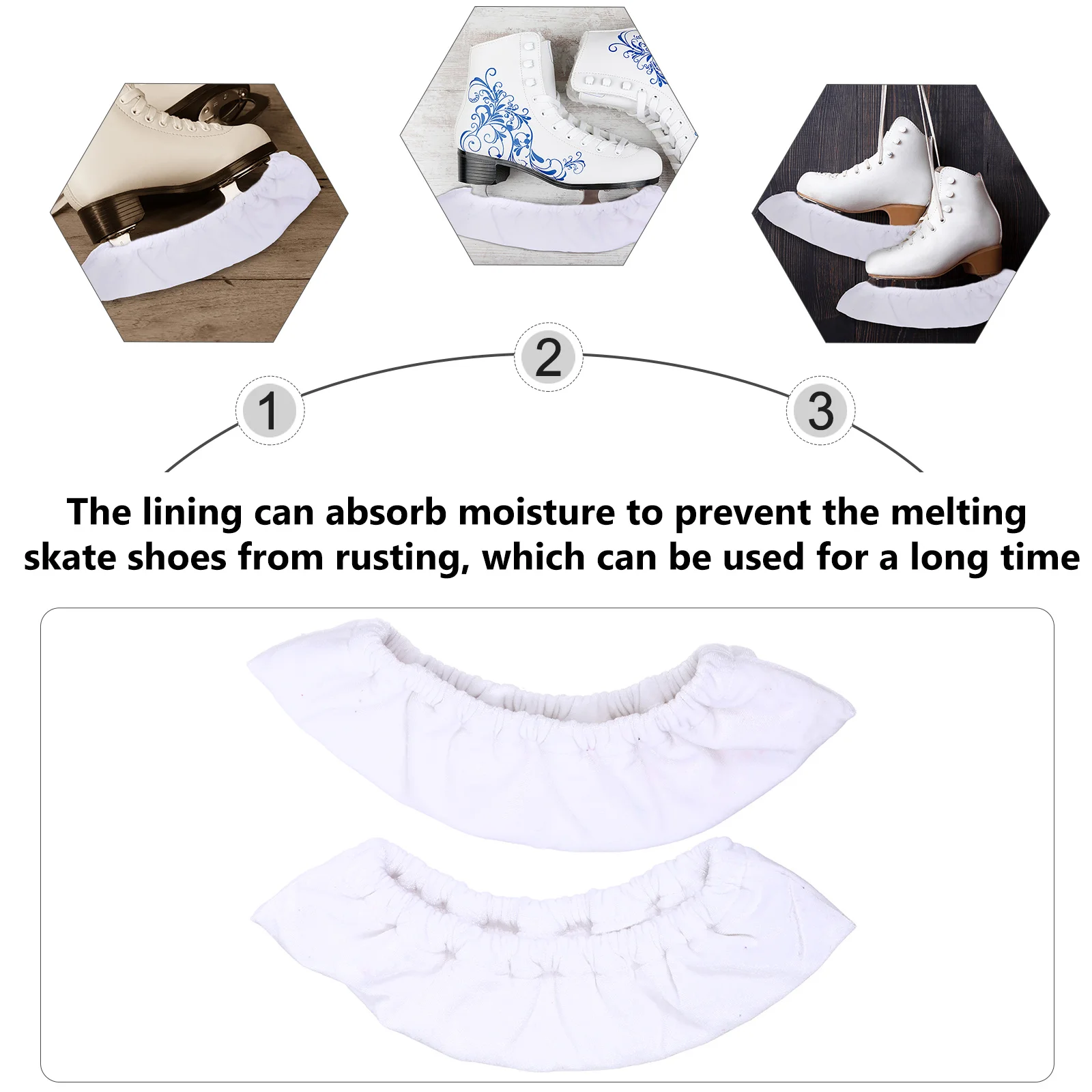 1 Para Ochraniaczy na Noże do Łyżew Wysokiej Jakości z Elastycznej Flaneli, Absorbujące Wilgoć, Trwałe Ochraniacze na Buty do Łyżw