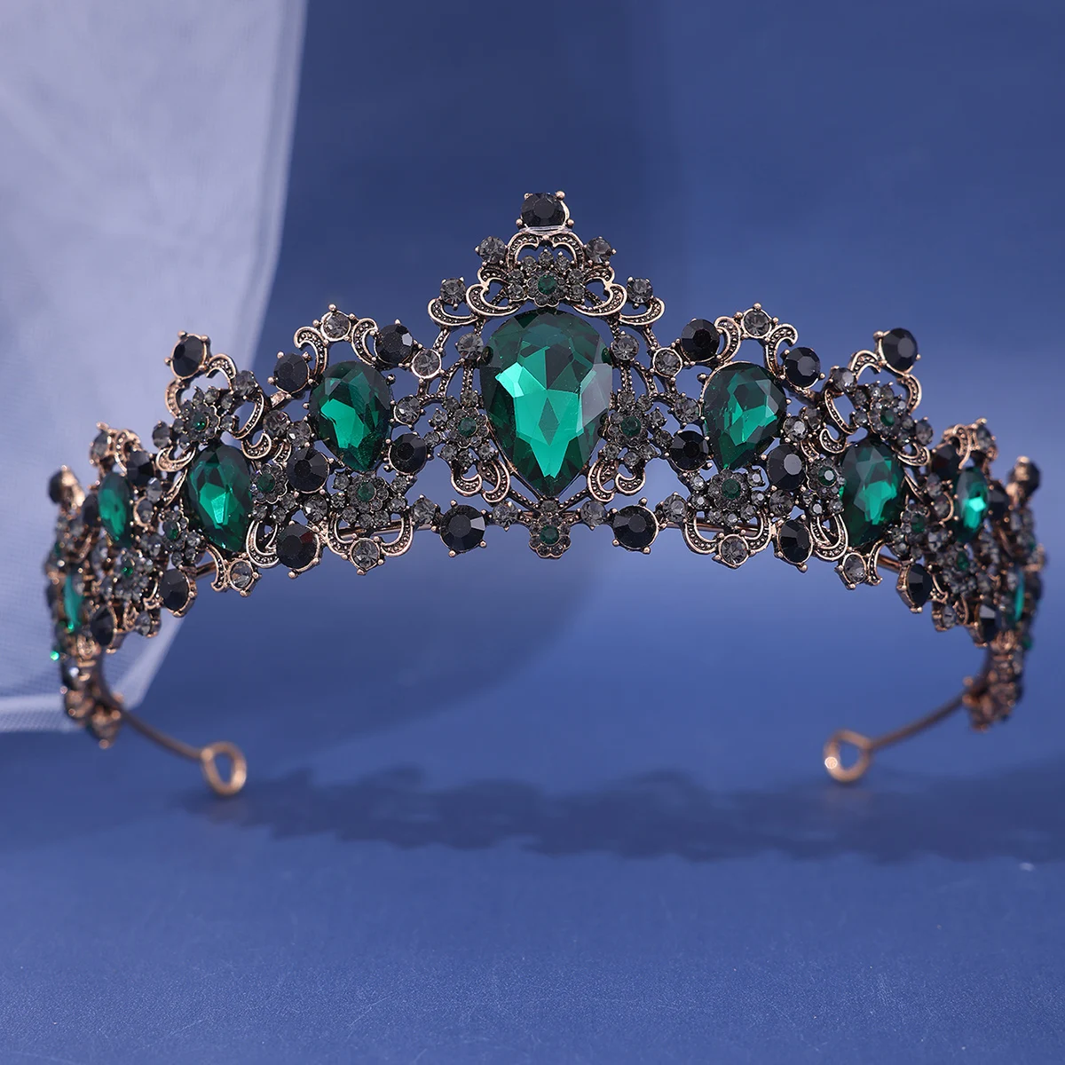 

Тиара с хрустальной короной в стиле барокко для женщин, винтажная диадема со стразами для выпускного вечера, свадебные аксессуары для волос, ювелирные изделия, корона, тиара