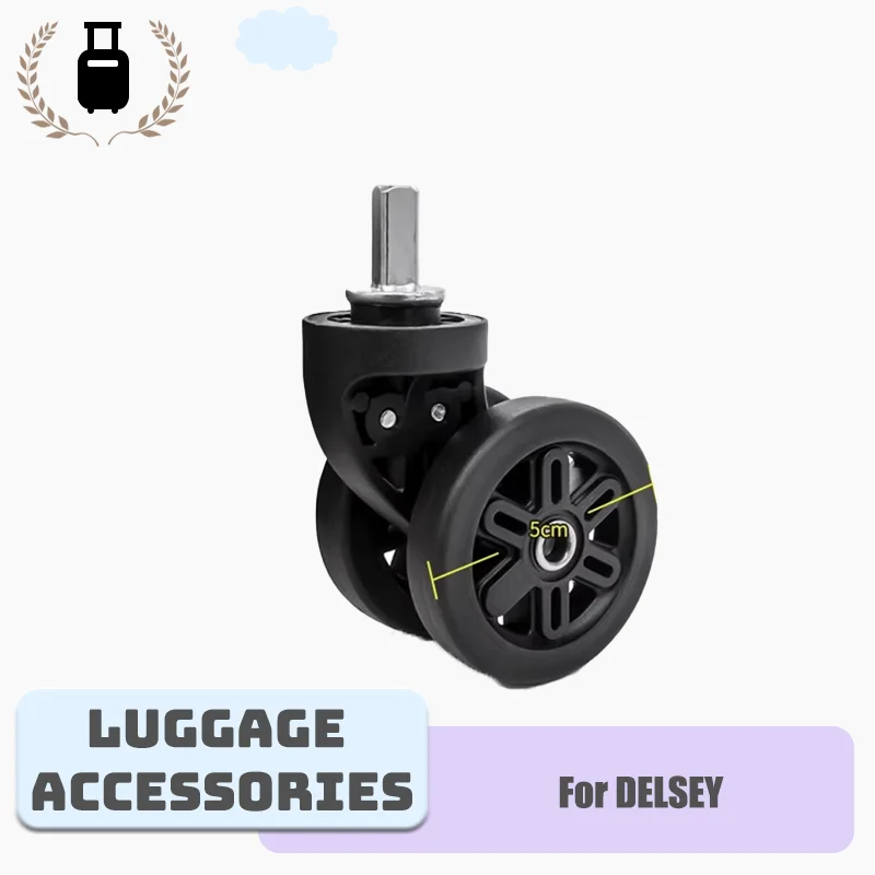 

For DELSEY Mute Luggage Wheels 360° Swivel TPU Wear-Resistant Steel Bearing Universal Suitcase Repair Parts
