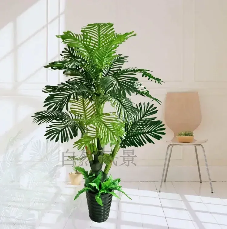 Artificial sunflower tree areca palm wood floor bonsai tree outdoor fake coconut tree living room and hotel decorative flowers