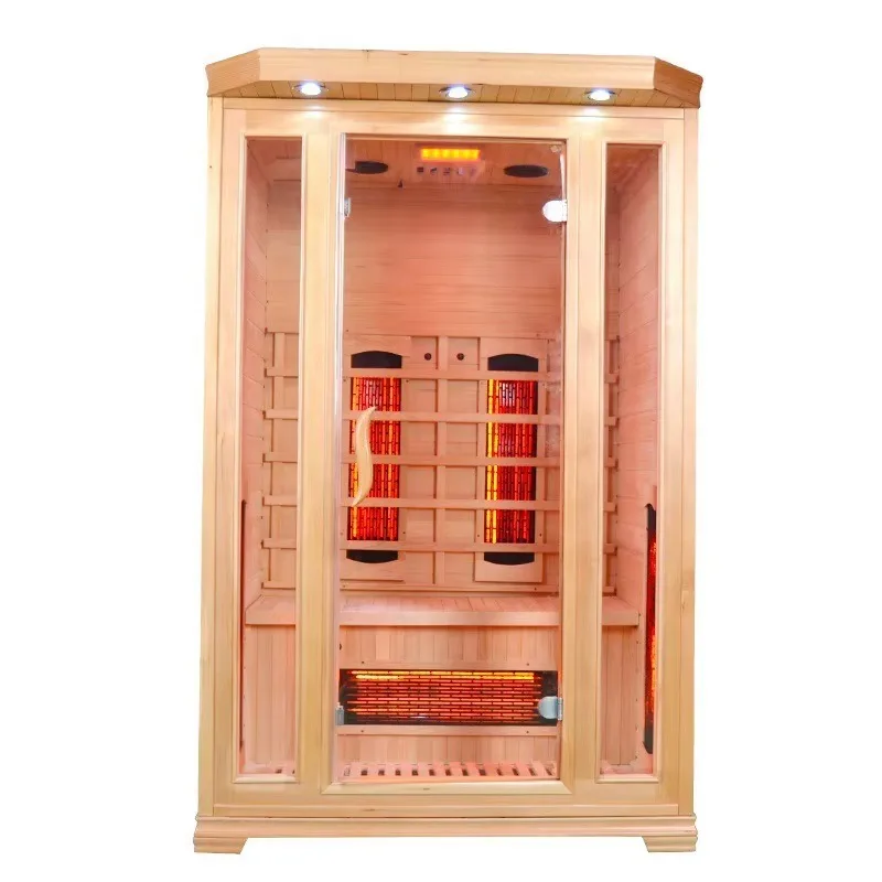Brand new indoor/outdoor dry steam infrared sauna rooms, constructed with hemlock solid wood.