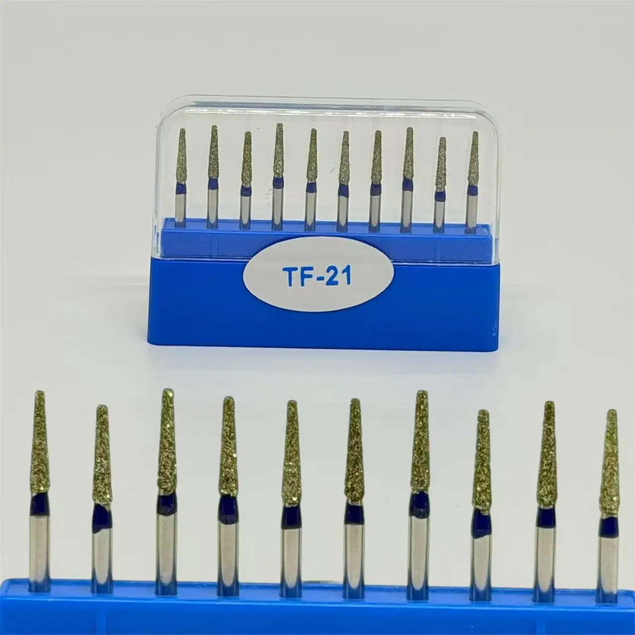 DENILK 10pcs BR TC TF TR Series Dental Diamond Burs High Speed Hand Piece Burs Grinding Drill Bits Dental Polishing Cutting Dent