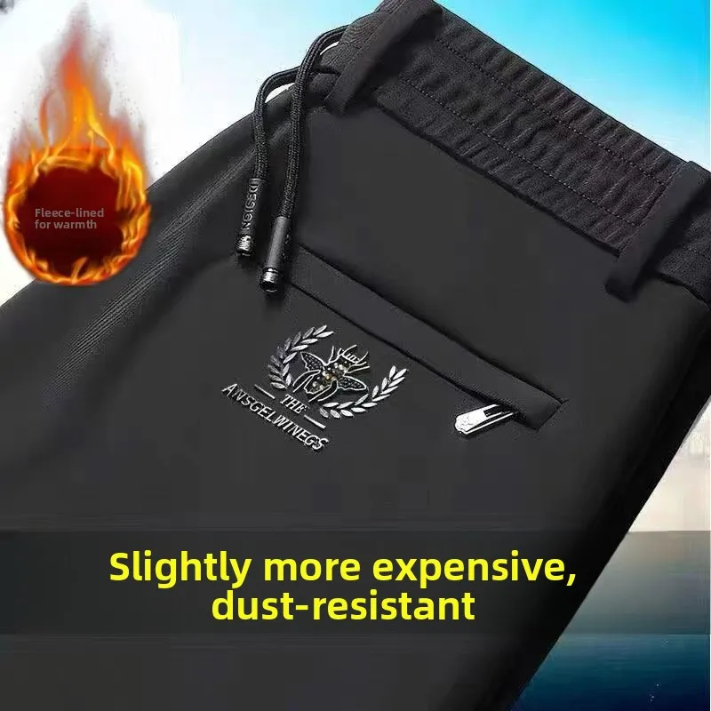 

Мужские повседневные брюки Thiened Fce, свободные, больших размеров, прямого кроя, длинные, износостойкие, эластичные, для отдыха, модные