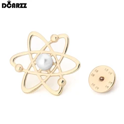 DCARZZ Atom Melecule Science Pin,the Pearl Science Symbol Brooch,Proton Neutron Nucleus Jewelry Gift for Nerd,Geeks,Scientists