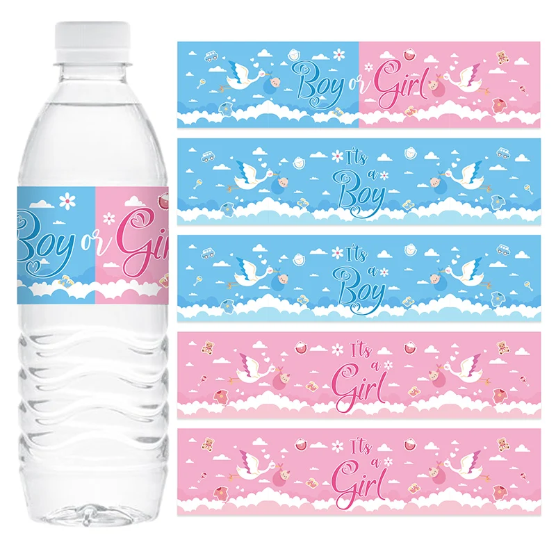 24/48pcs Baby Shower Decoration Water Bottle Label Stickers It Is A Boy/girl Gift Labels Stickers Gender Reveal Decoration