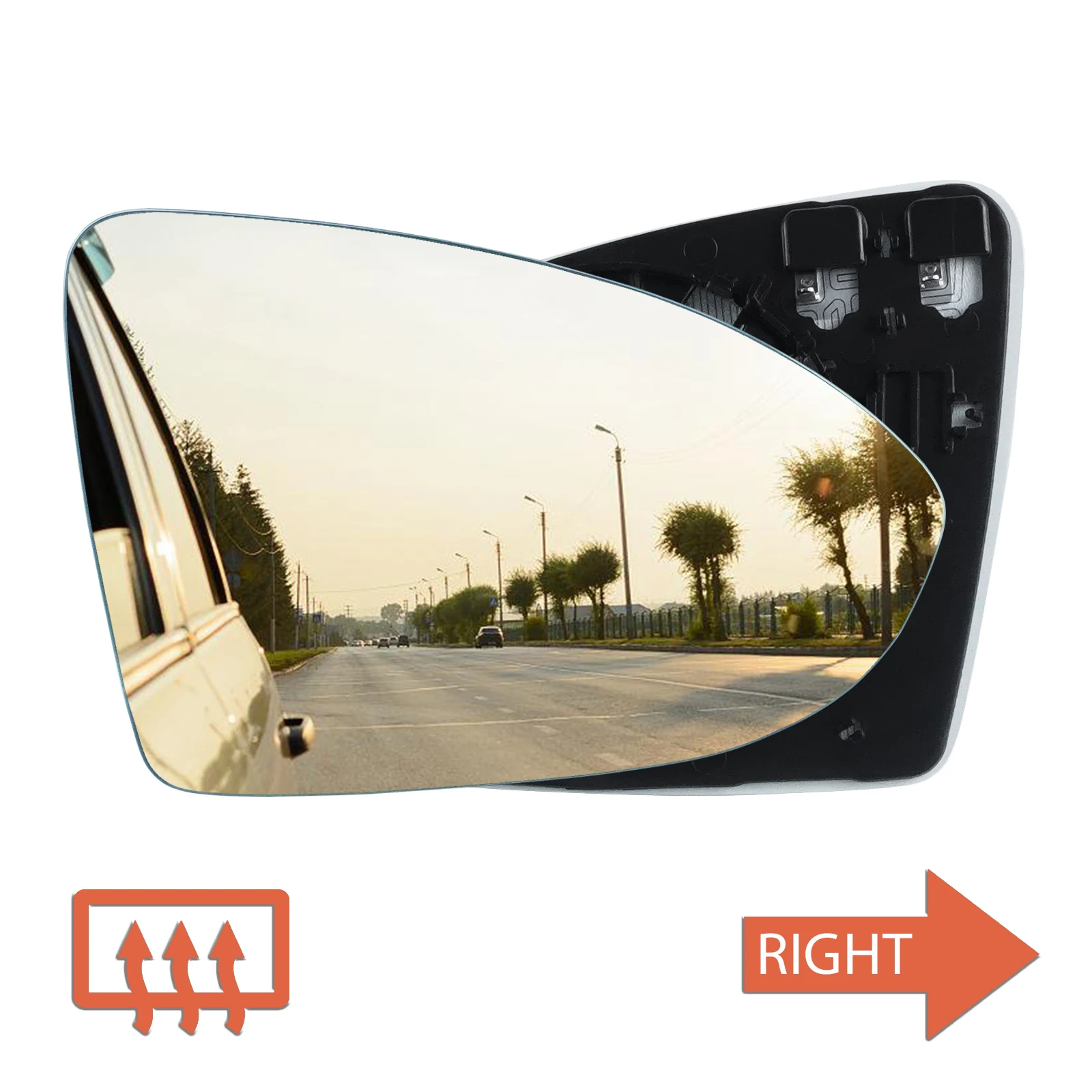 For VW Golf MK7 2012-19 Right Wing Mirror Glass Heated Convex Upper