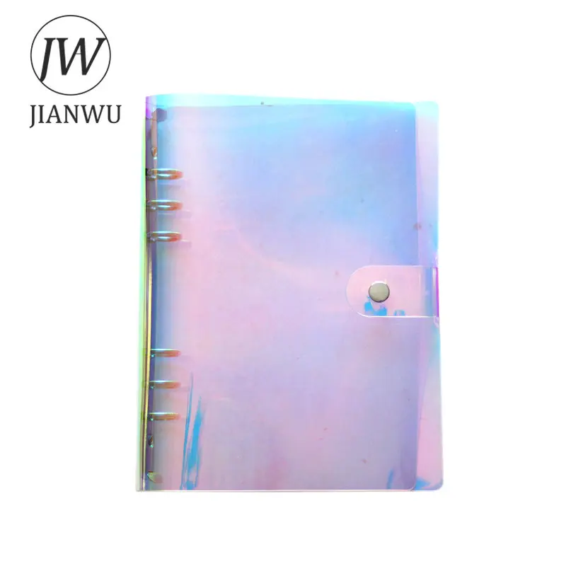 JIANWU 2018 NEW A5 A6 PVC Creative Laser Binder Loose Notebook Diary Loose Leaf Note Book Planner Office Supplies