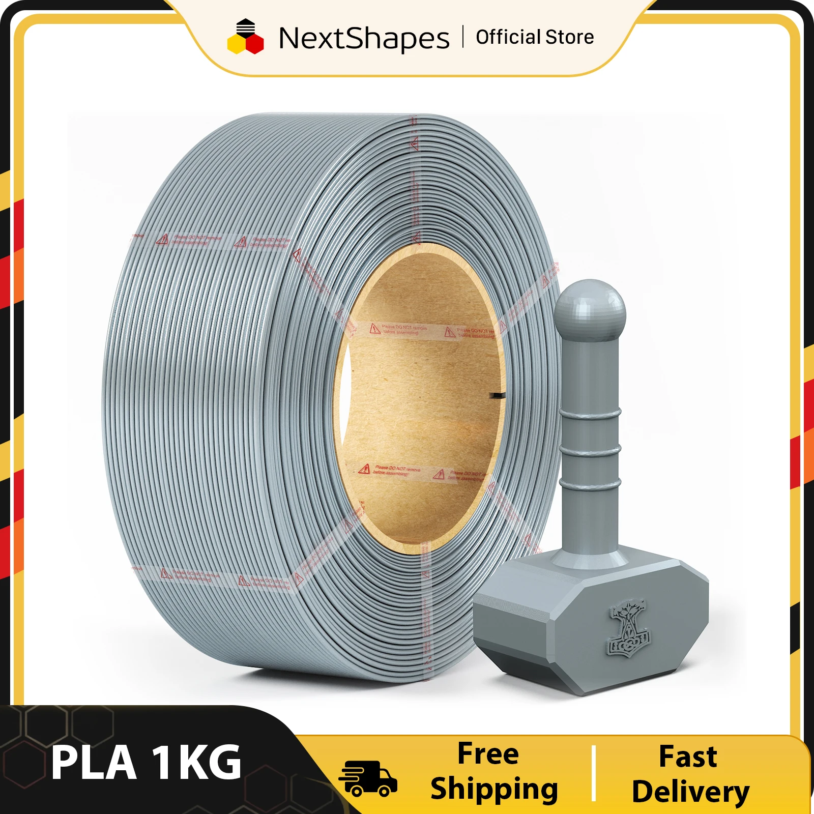 Filamento PLA Padrão NextShapes para Impressora 3D, Plástico 1kg 1.75mm, Sem Emaranhados, Materiais para Impressão 3D, Embalagem a Vácuo