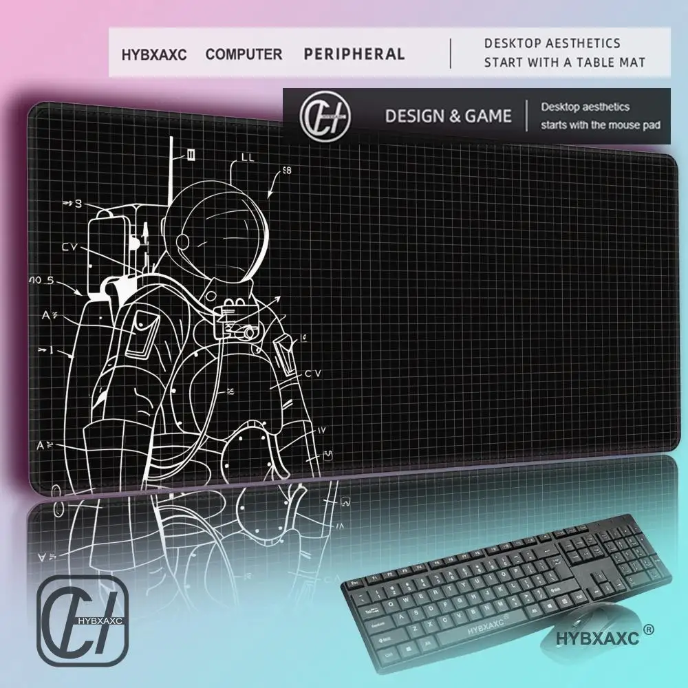 

HYBXAXC Cyberpunk Mechanical Abstract Gaming MousePad, Non-Slip Rubber Desk Mat, Aesthetic Extended Keyboard Pad for Esports