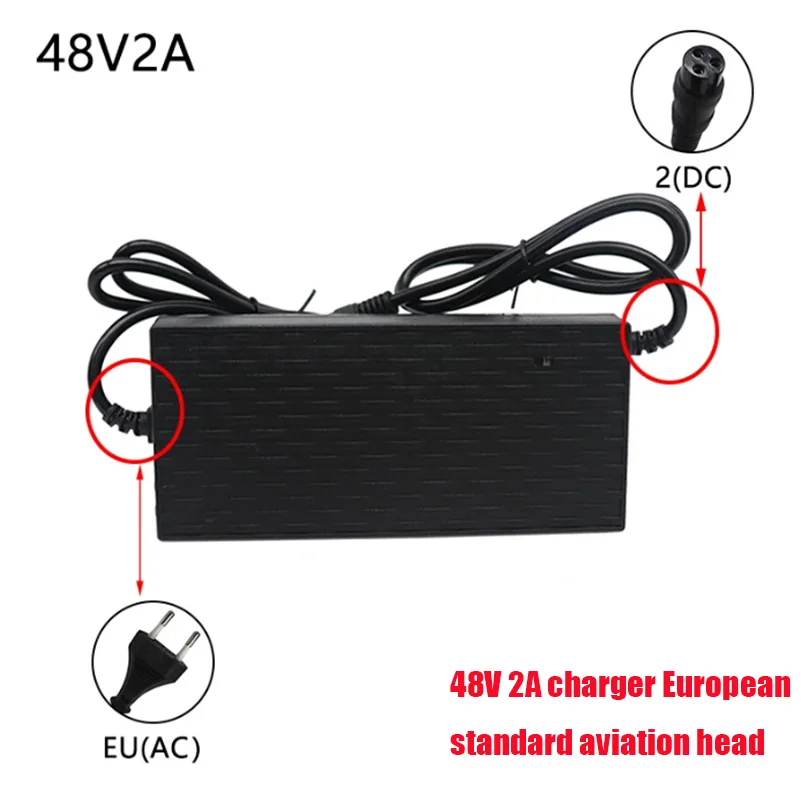 

Suitable for small motorcycle accessories aviation head charger 48V2A European marked European standard charger