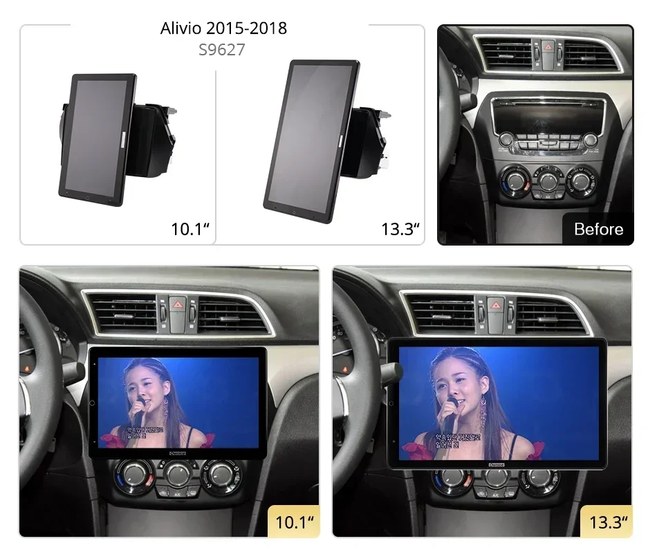 1920*1080 Nano Ownice Android10.0 for Suzuki Alivio 2015-2018 Car Radio Audio 13.3'' IPS Rotatable 360 6G 128G Tesla Style