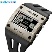 SYNOKE Digital Watch Watch Outdoor New Color Trend Men Sports Electronic Watch Waterproof Night Glow Large Screen Square Student