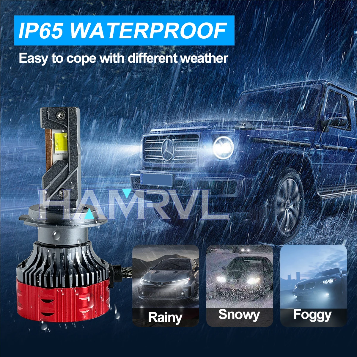 15000LM  9005 9006 H1 H7 H8 LED Headlight LED Car Headlight Auto LED Headlamp120W  White 6500K Waterproof IP65  Dualvision H4