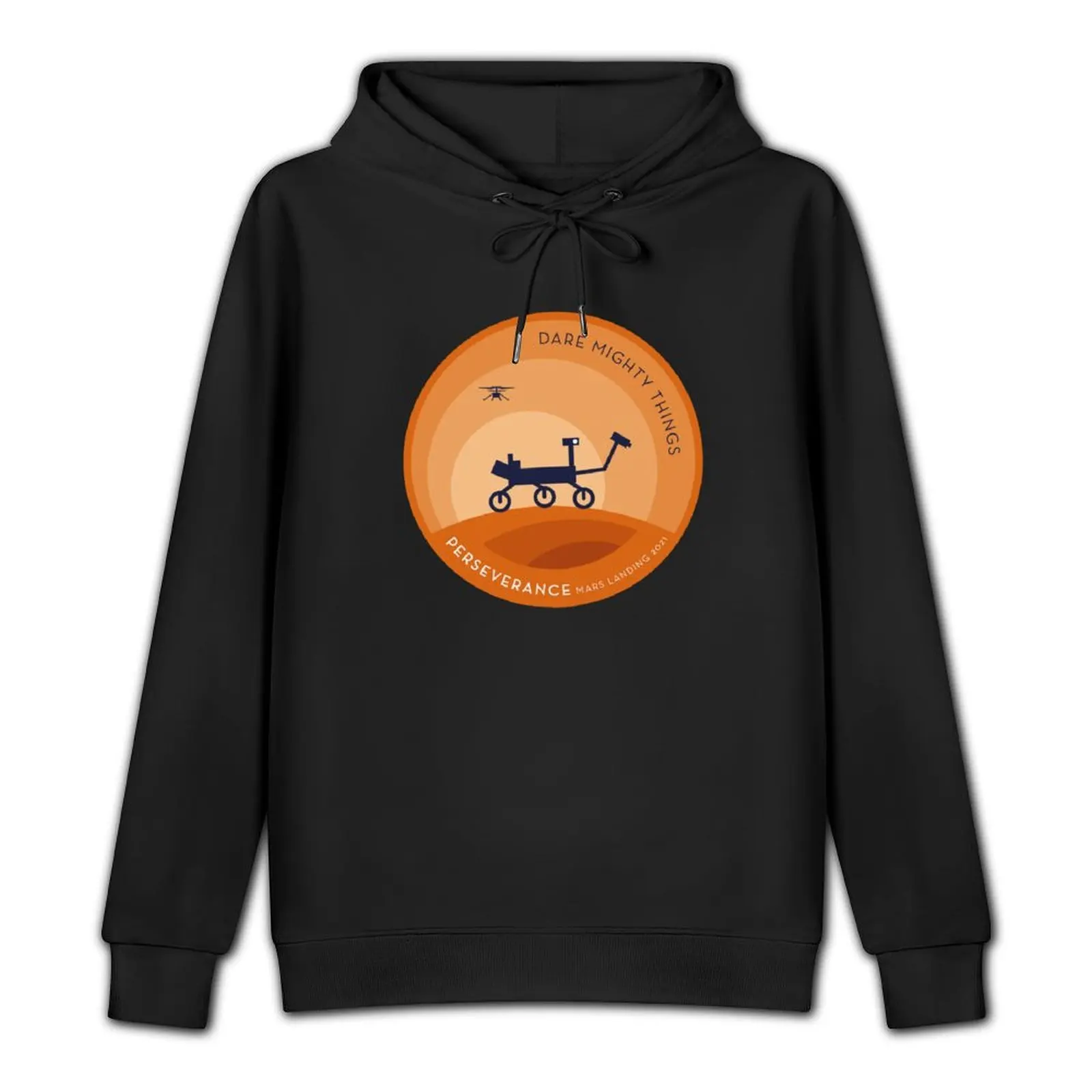 Perseverance Rover Mars Day Silhoutte Homage Patch Pullover Hoodie men's sweat-shirt hoodies for men