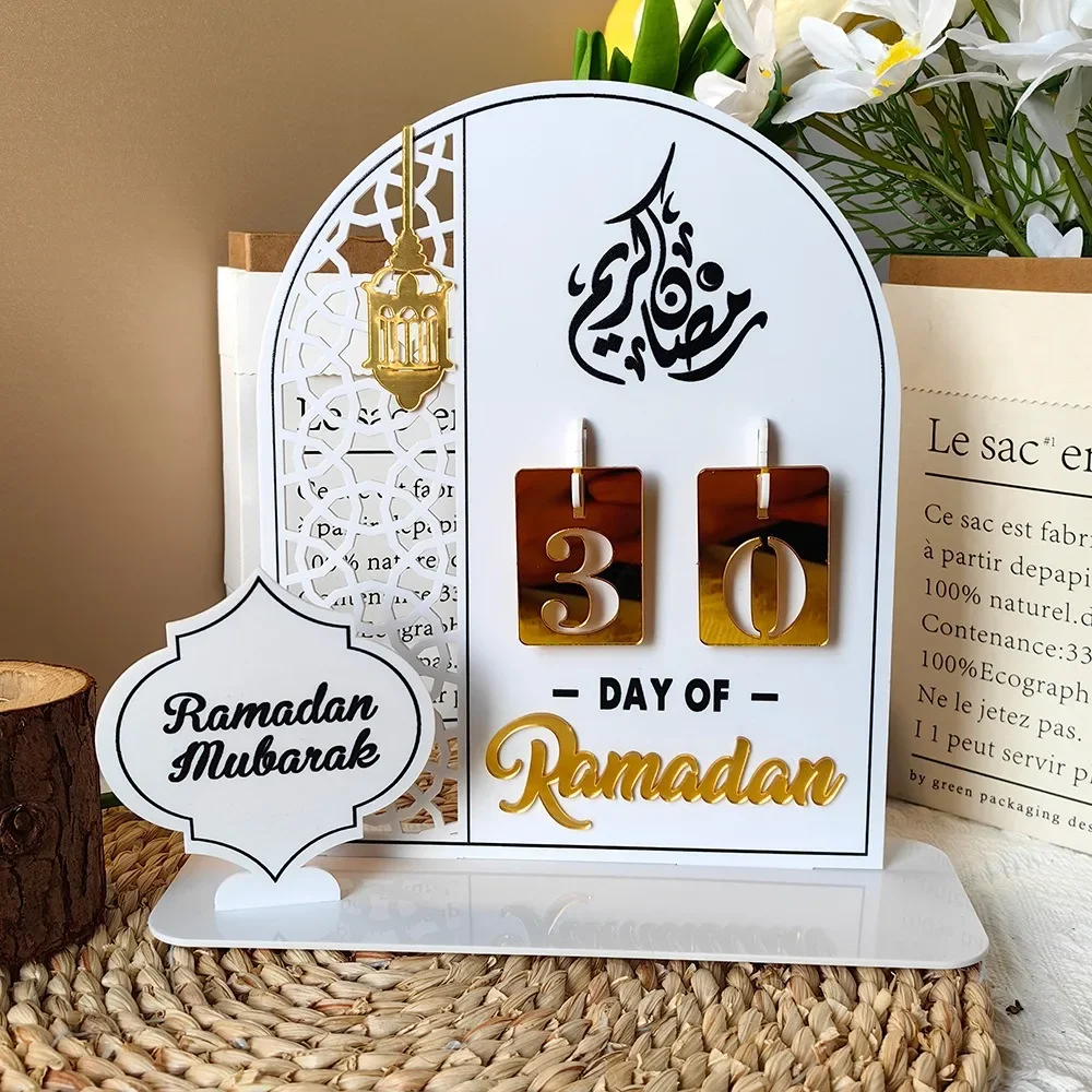 

1 Pcs Ramadan Calendar Acrylic Eid Mubarak DIY Countdown 2025 Ramadan Decorations Countdown Ramadan Party Ornament