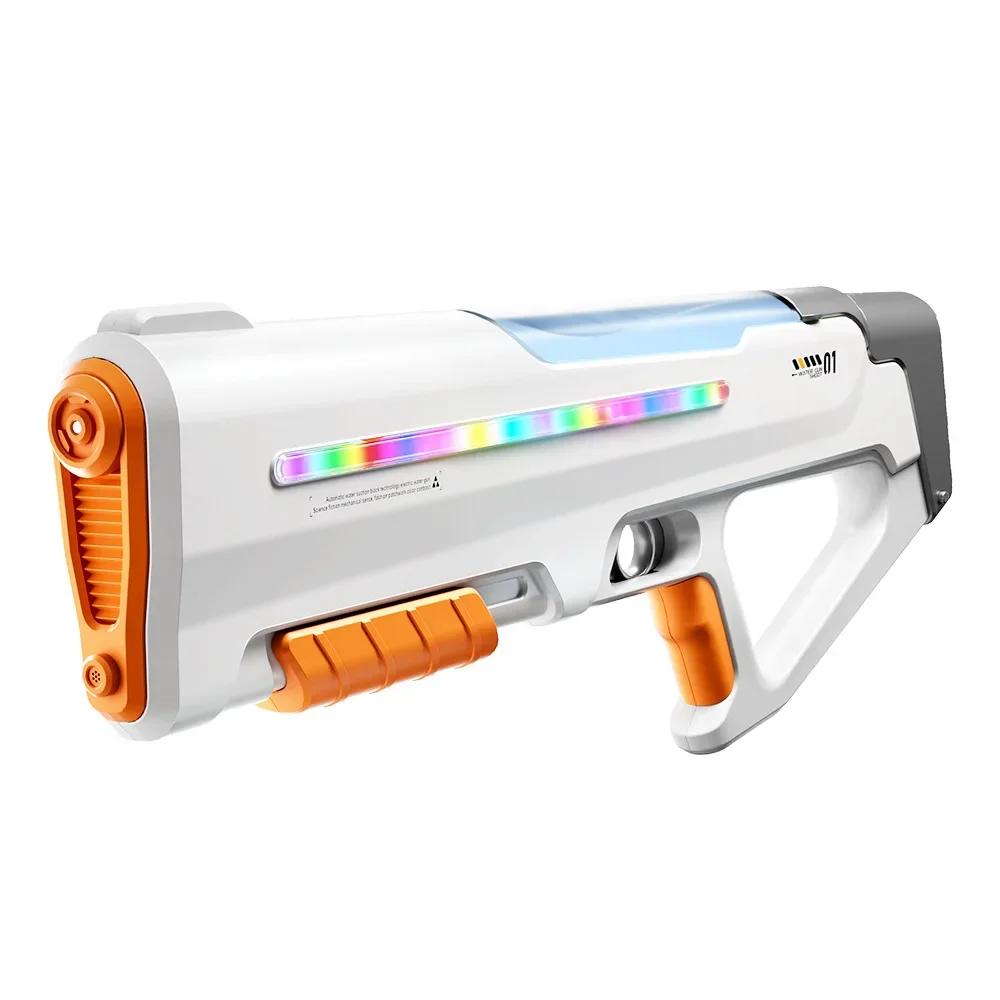 Pistola de água automática brinquedos com luz tiro contínuo pistola de água spray blaster ao ar livre praia piscina brinquedo para crianças meninos adulto
