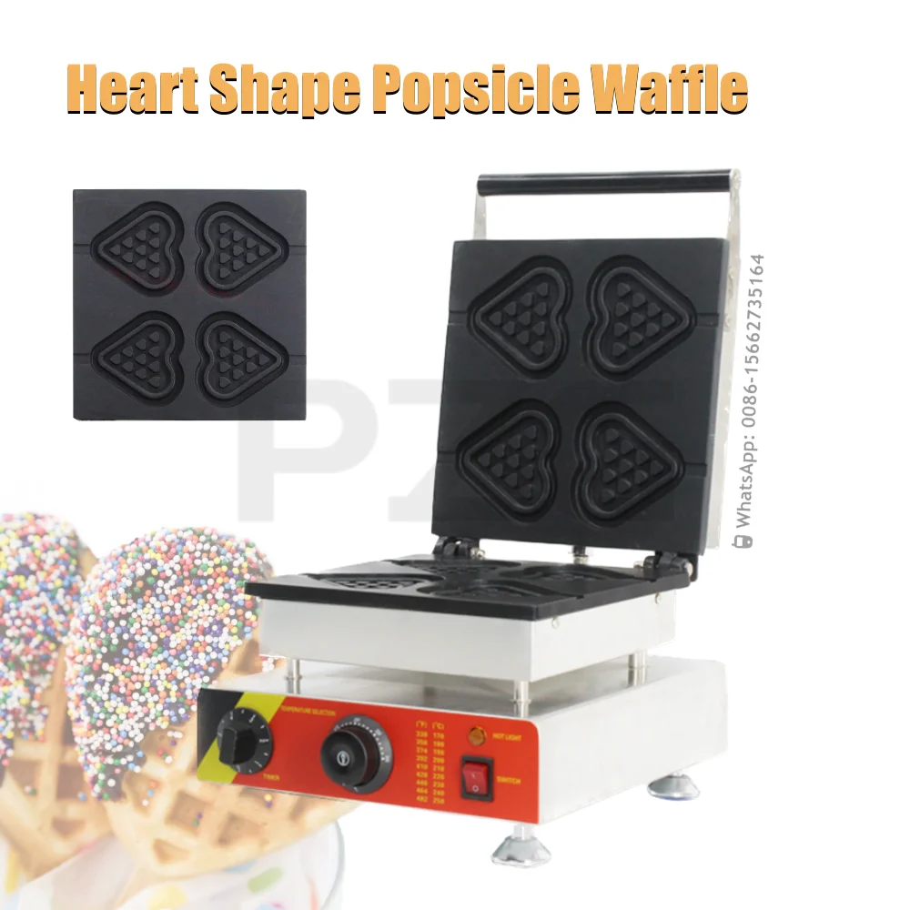 4pcs 110V 220V Electric Heart Shaped Lolly Waffle Maker Heart Shape Waffle Machine Waffle Stick Maker