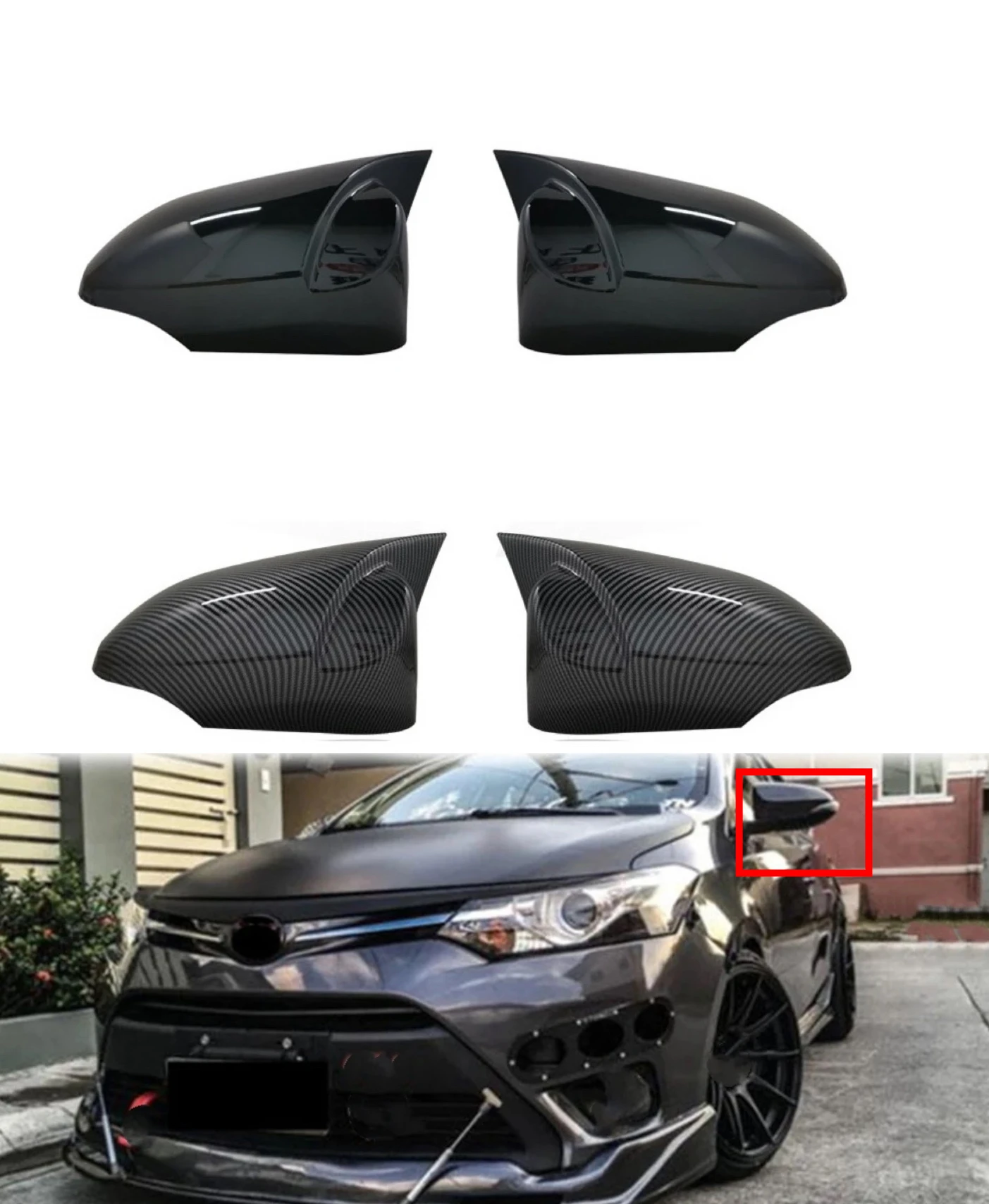 

Fit For Toyota Corolla 2014 2015 2016 2017 2018 Rearview Side Mirror Trim Cover Shell Sticker Car Styling