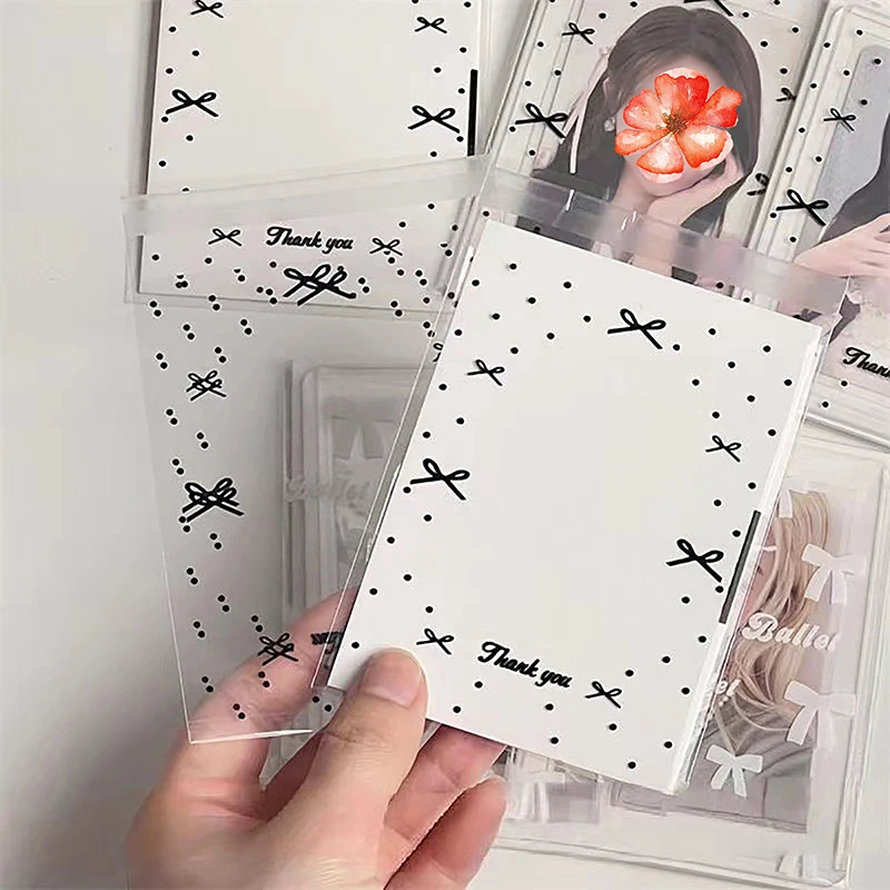 ถุงใส่ภาพถ่ายแบบมีกาวในตัว sampul kartu ใสขนาด50ชิ้น/แพ็คกระเป๋าใส่บัตรของขวัญแบบถุงซีลเอง