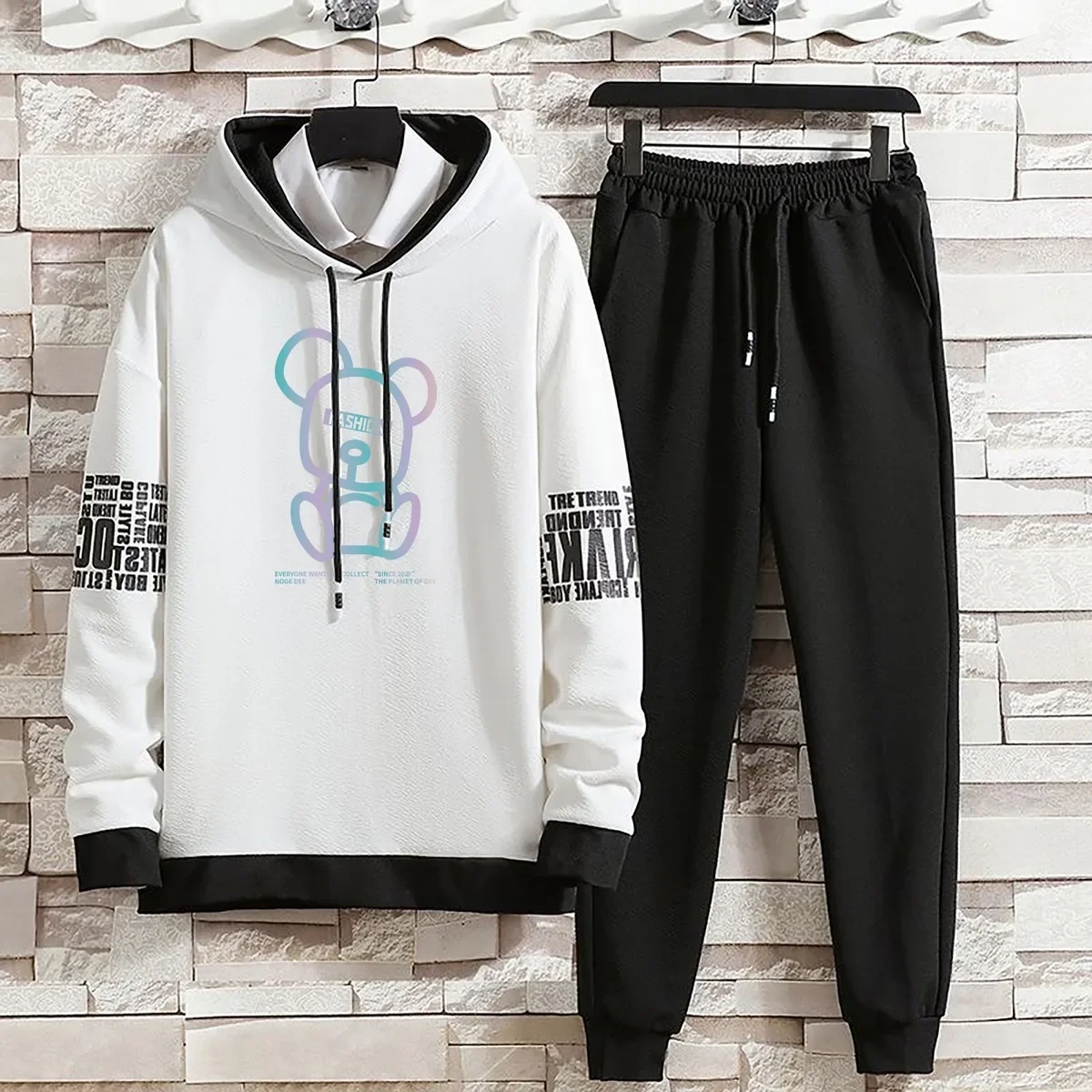 Hoodies Set Pants Pullover Hat Casual Clothing for Men Summer Autumn Suits Hood Print Sweaterhoodie Men New Top Long Sleeves