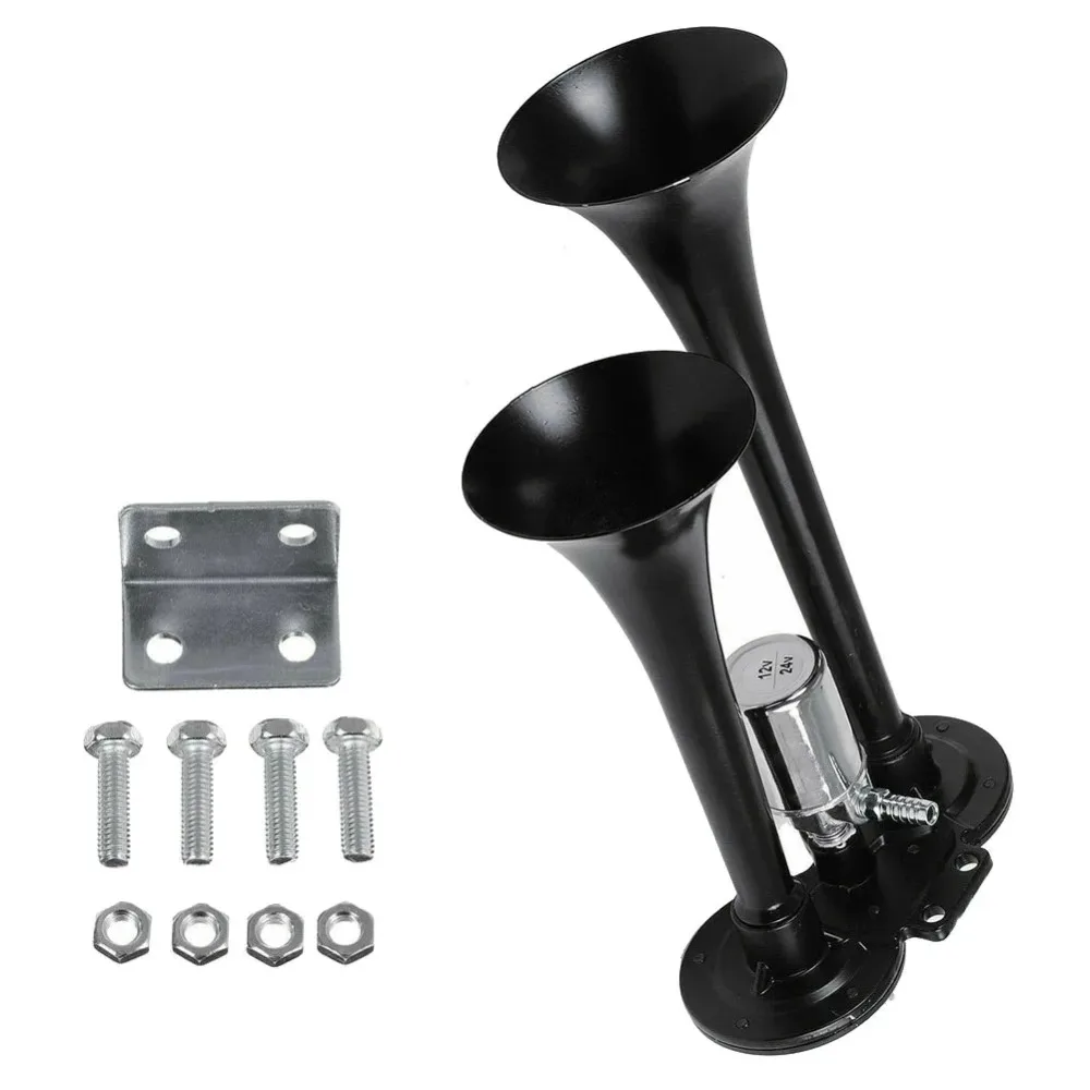 12V/24V Universal 600DB Loud Car Air Horn Train  Truck Boat Dual   Trumpet Super  for Auto Sound Signal