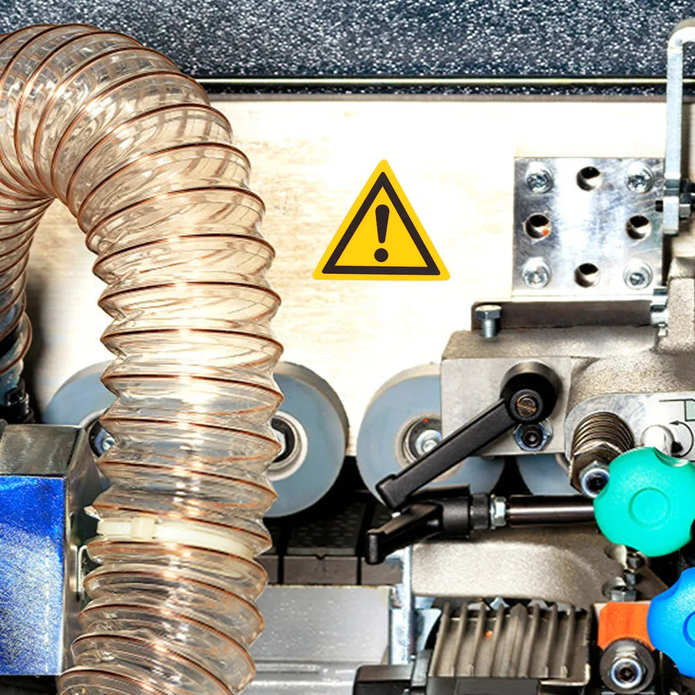 

10pcs Safety Warning Labels Stickers Triangle Caution Signs Bright Yellow Waterproof Hazardous Areas Equipment