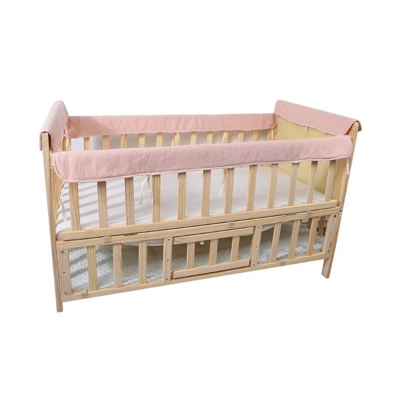 

4 шт., устойчивый к жеванию бампер для детской кроватки, хлопковая подкладка для защиты краев кроватки