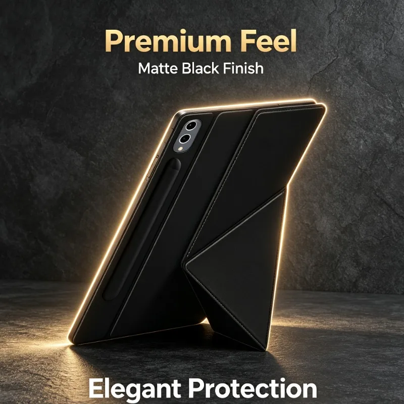 PU Leather Magnetic Smart Flip Shell For Galaxy Tab S10 Ultra 14.6 S10 FE Plus 13.1 S10+ 12.4 Cutouts Protective Book Cover