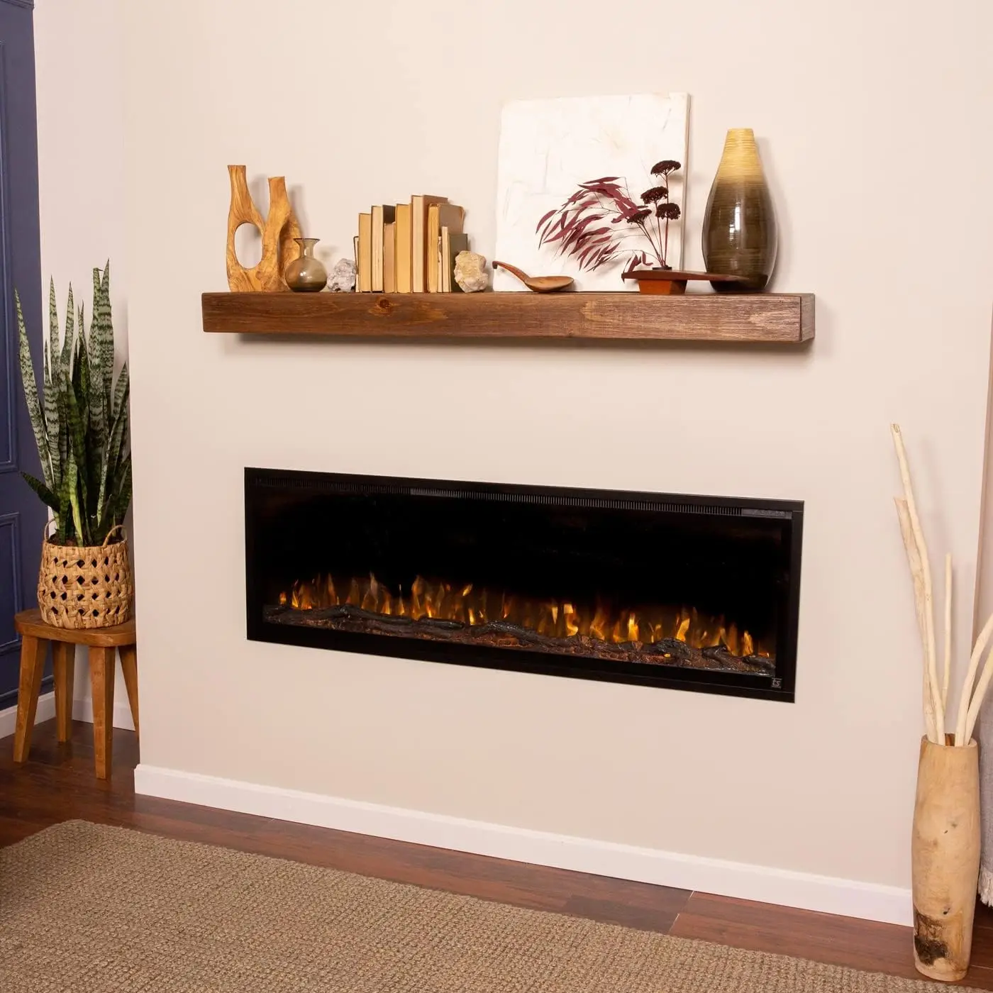 50” WiFi-Enabled Electric Fireplace - in-Wall Recessed - 1500/750 Watt Heater (68-88°F Thermostat)