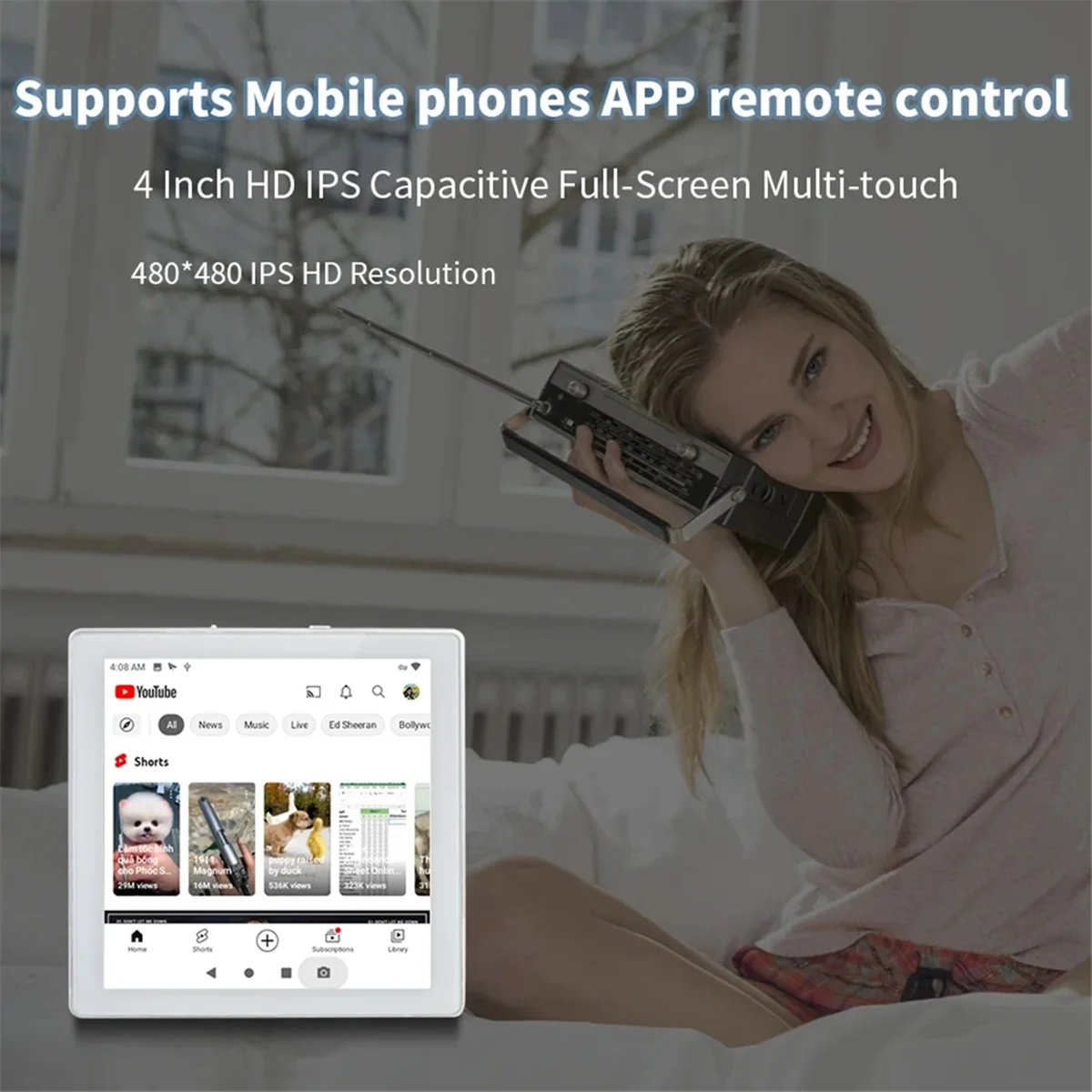 

X62A_8 Ohm Android 10.0 System Smart WIFI Bluetooth 2X25W Wall Amp, Black