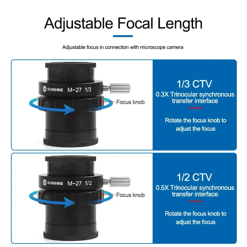 RELIFE 0.5X 0.35X Adapter Lens Focus Verstelbare Camera Installatie C Mount Adapter Voor Nieuw Type Trinoculaire Stereo Microscoop