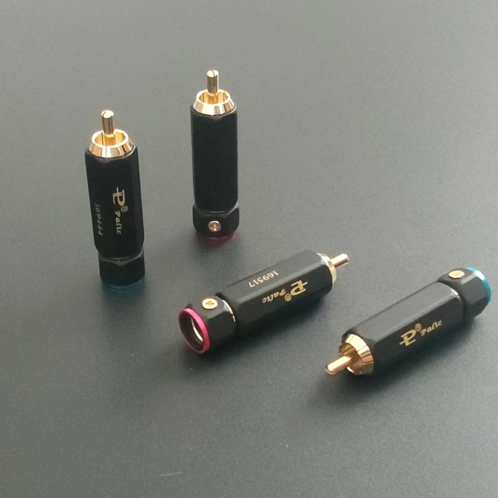 4 Stück Palic Hochwertige Vergoldete RCA-Stecker mit Lötanschluss A/V-Anschluss HIFI-Stecker für DIY RCA-Kabel – Detail 3