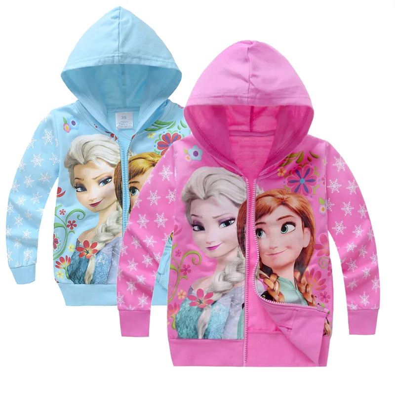 

Frozen Elsa Anna Baby Girls Jacket Coat 2025 Autumn Children Cartoon Zipper Hooded Cardigan Tops Kids Outerwear Princess Outfits