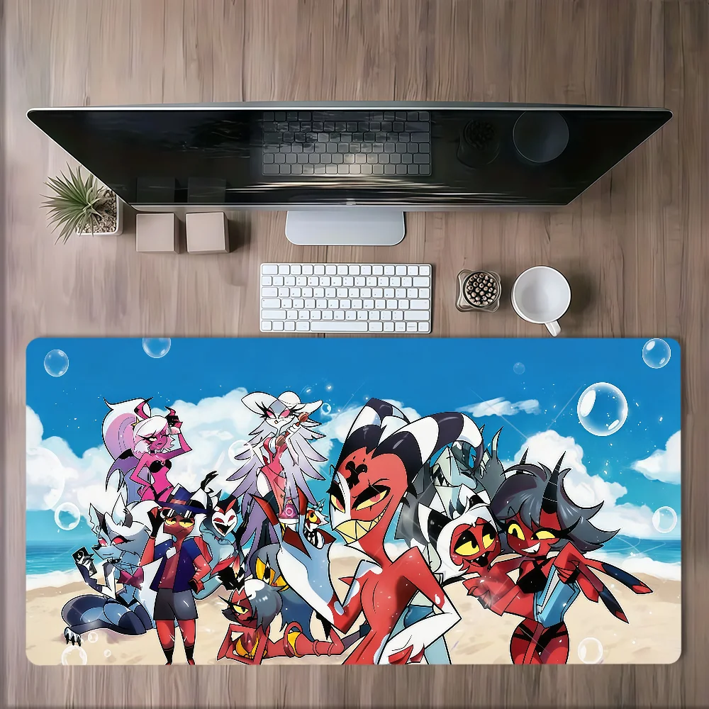 Cartoon H-Helluva Boss Mouse Pad Large Non-slip Lockedge Desktop Computer Desk Mat Keyboard Writing MousePad Office Game Student