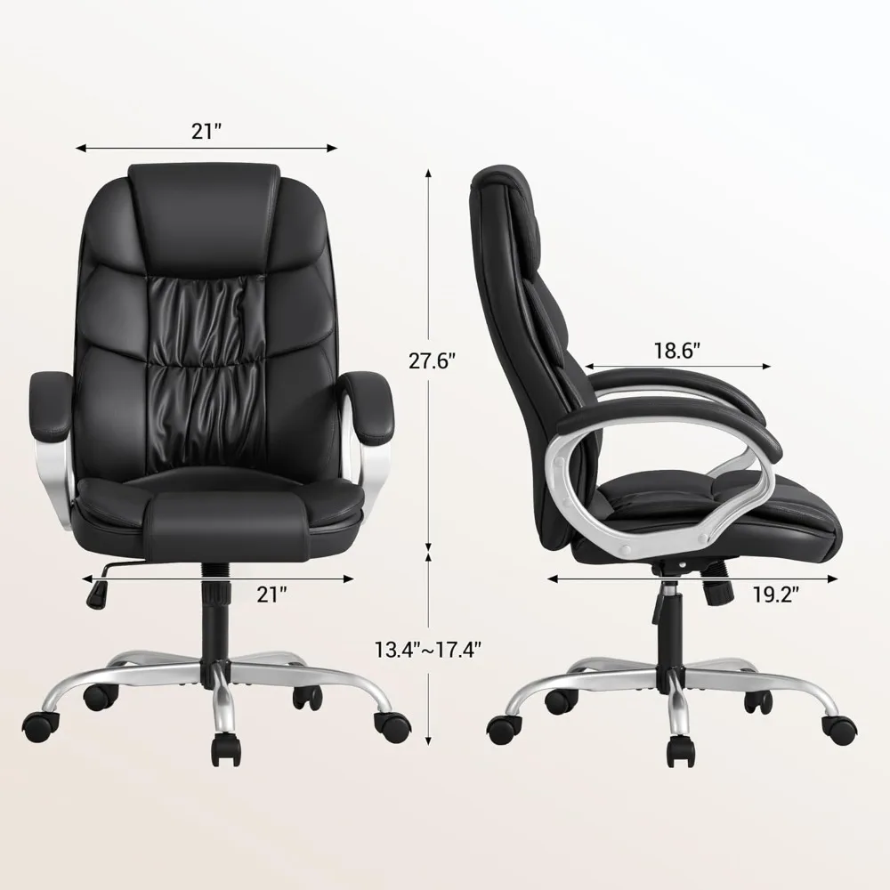 Office Chair High Back Computer  Chair, Adjustable Height Modern Executive Swivel Task Chair with Padded Armrests