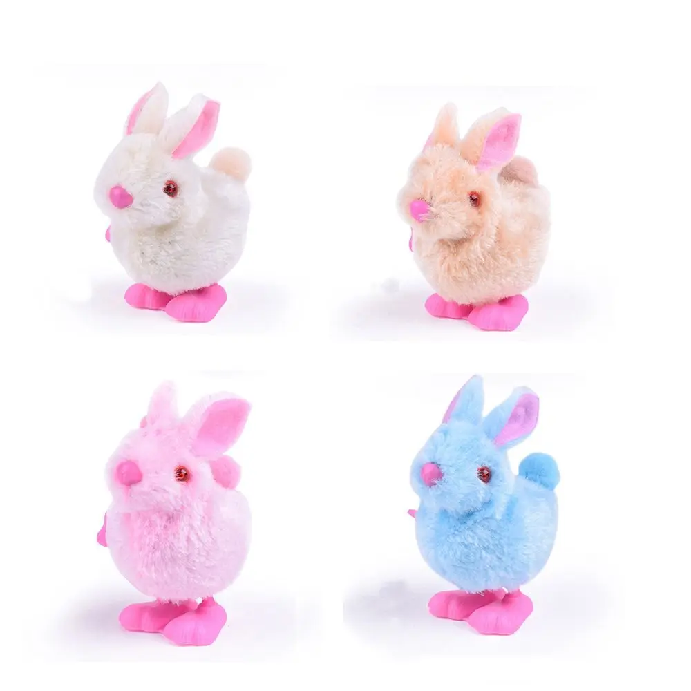 Modèle de lapin sautant en plastique pour enfants, jouets en peluche de dessin animé, loisirs à remonter, jouets classiques