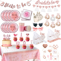 Bride To Be Party Decoration Plate Cups Disposable Tableware Bachelorette Party Glasses Sash Veil Team Bridal Shower Supplies