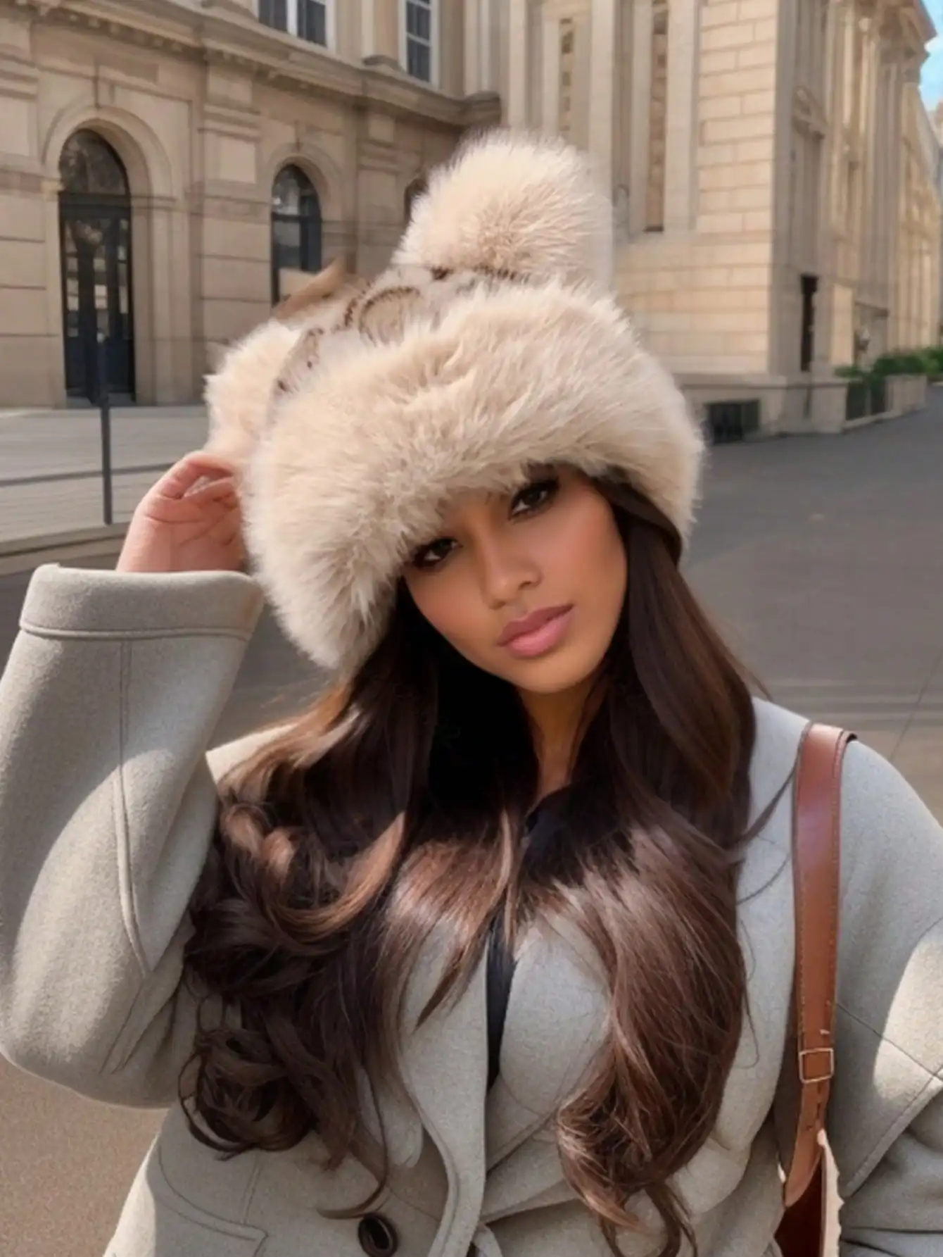 Autumn And Winter Urban Outdoor Series, A Casual And Fashionable Women's Mongolian Hat, Hat Set Winter Outfits