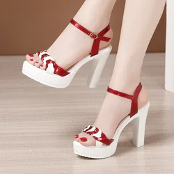 Frau Sommer Plattform Schuh Frau Elegante Party Sandale Weibliche Frauen Keil Heels Sandale Damen 2022 Hohe Ferse Schuh Größe 32-43