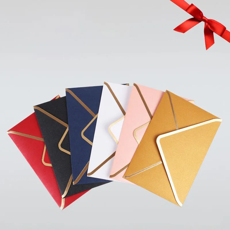 50pcs Gilding Envelope High-grade Business Supplies 250g Pearlescent Paper 23x12cm Envelopes for Wedding Invitations Stationery