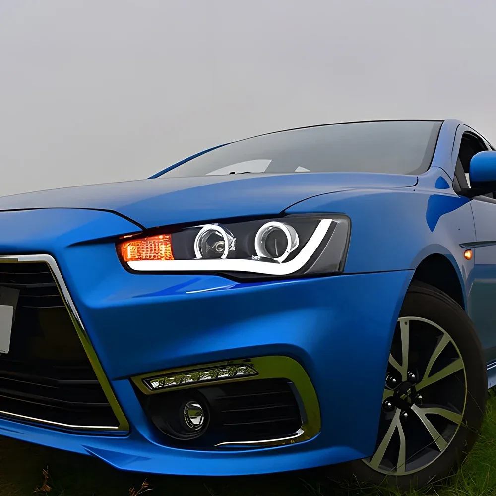 

Авто фары в сборе для Mitsubishi Lancer 2008-2017, светодиодные передние лампы автомобиля, обновление, высококачественные линзы проектора, автомобильные аксессуары