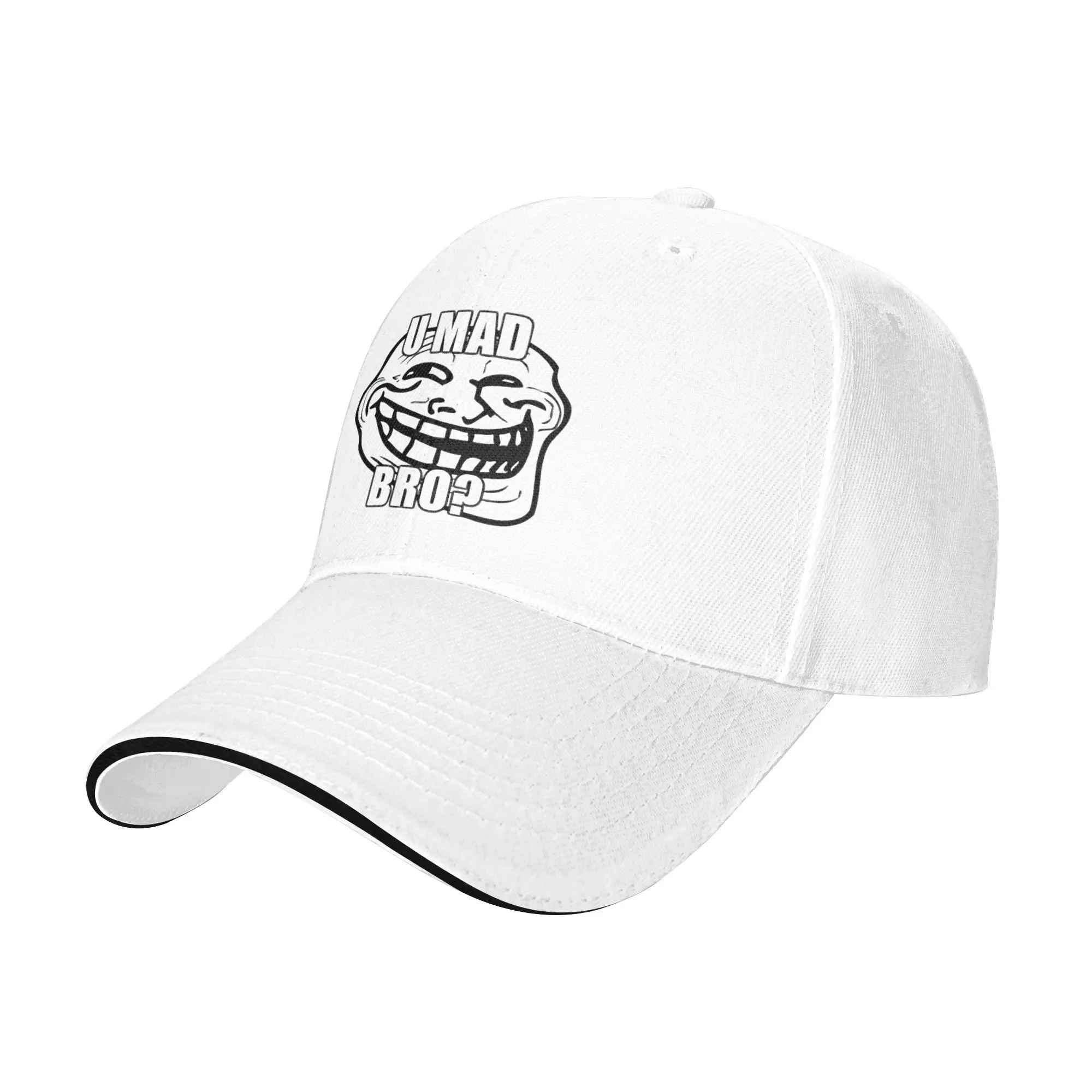 Baseball Cap Troll Face Meme Summer Streetwear Hip Hop Hats  Unisex Men Print Hiking Fishing Sun Visor Baseball Caps