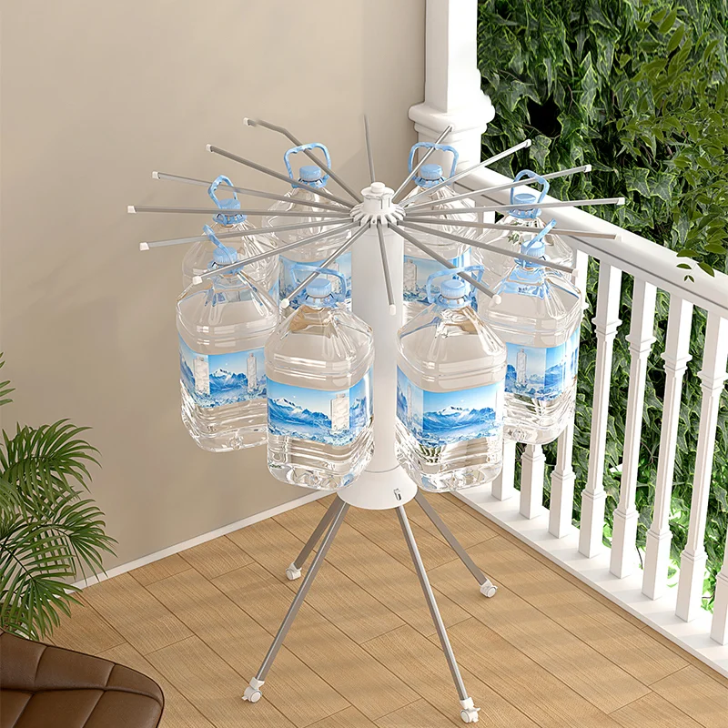 Foldable Octopus Clothes Hanger with Household Floor to Floor Drying Rod