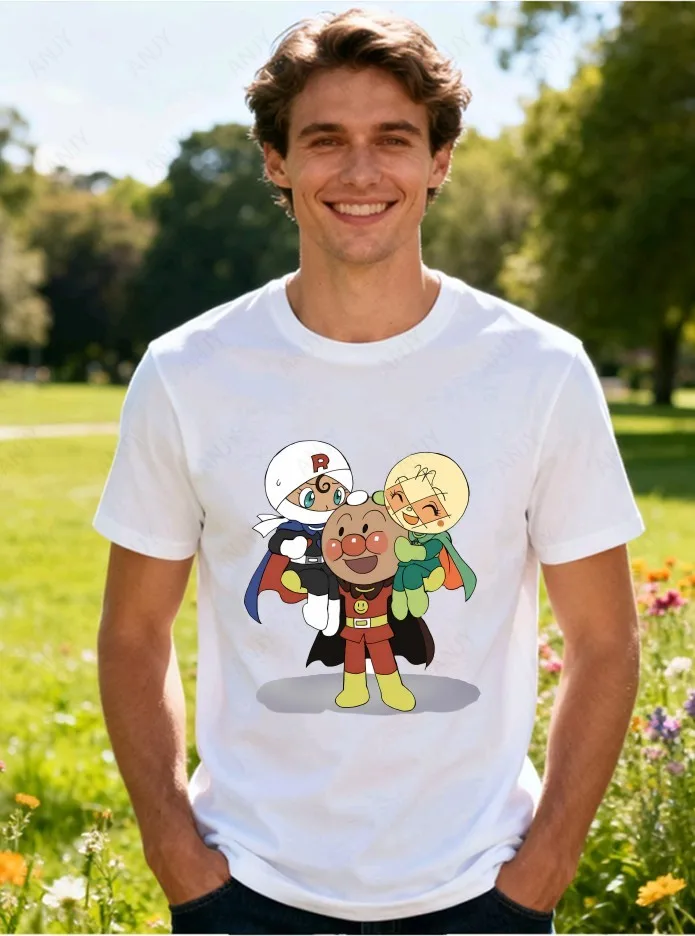 Childhood Memories Bread Superman Jumping Printed T-shirt Summer Loose Casual Versatile Cute Short Sleeve Top