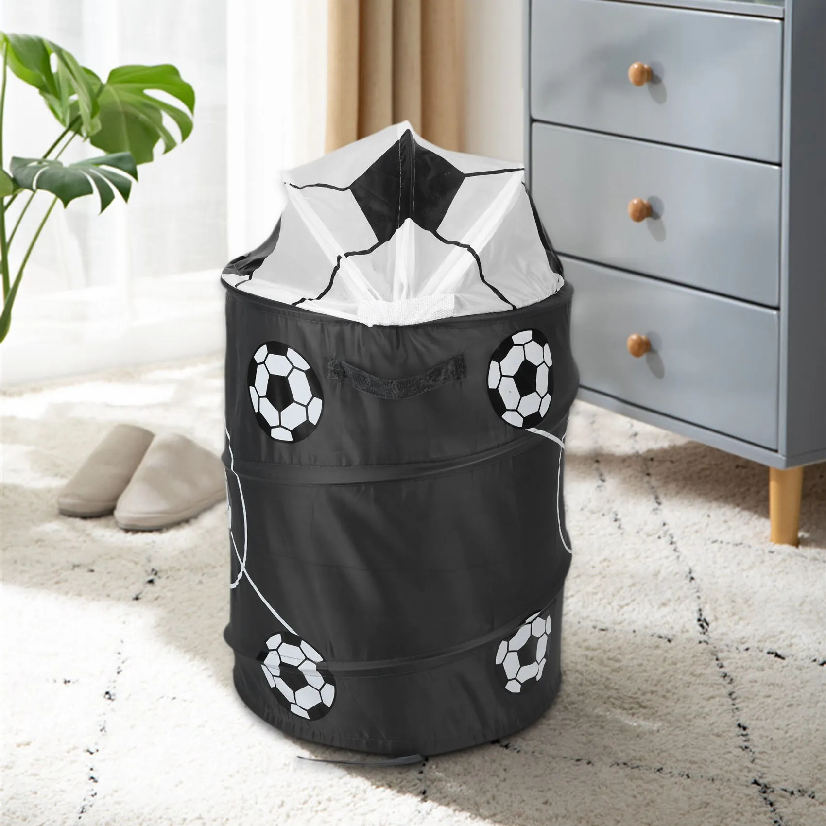 Football Modeling Collapsible Laundry Basket Storage Barrels Storage Barrel Polyester Cloth Toy Store