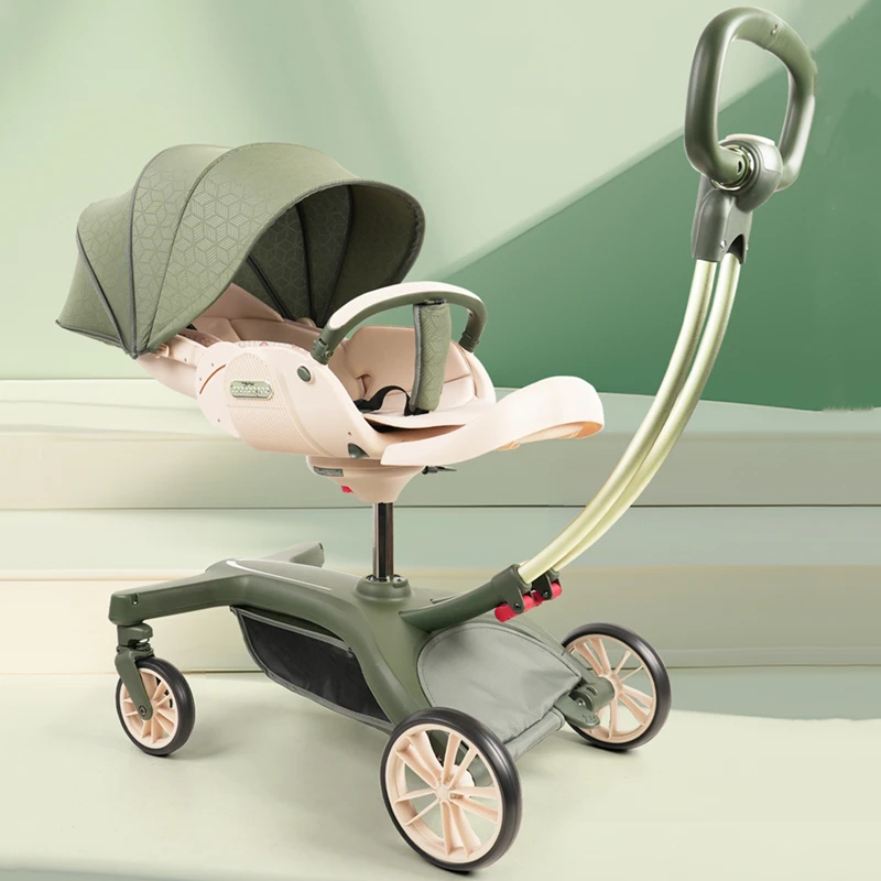 High Appearance Can Sit and Lie Baby Stroller for Newborns, Two-way Rotatable Folding Umbrella Car, High View Children's Trolley